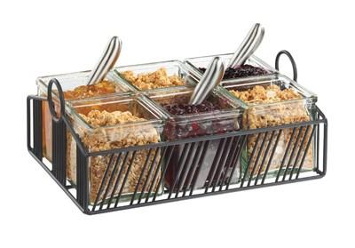 Cal-Mil 4101-6-13 Portland Condiment Jar Caddy with (6) Glass Jars