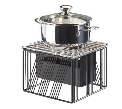 Cal-Mil 4106-13 Portland Black Rectangular Chafer Alternative - 7.5"H, Wire, Black