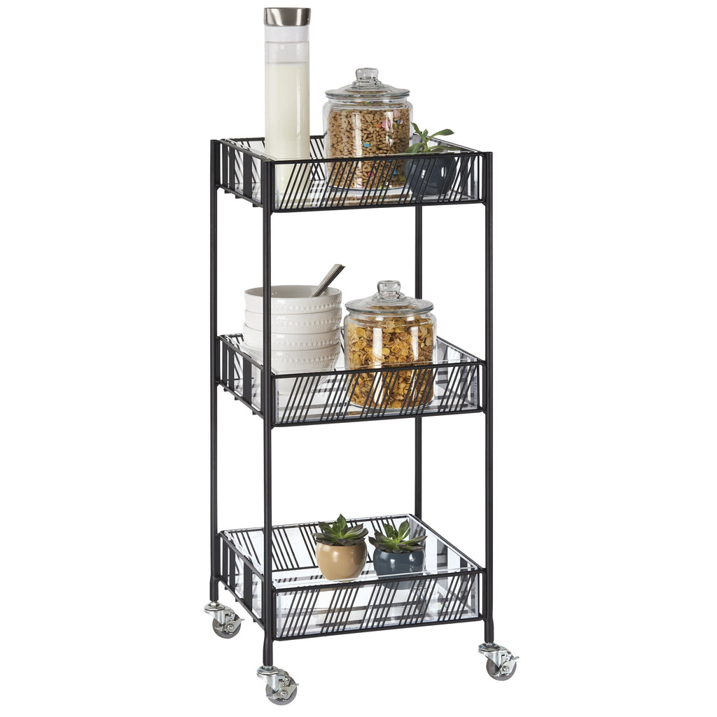 Cal-Mil 4111-13 Portland Merchandiser Cart - (3) 15" X 14" Shelves, Metal, Black