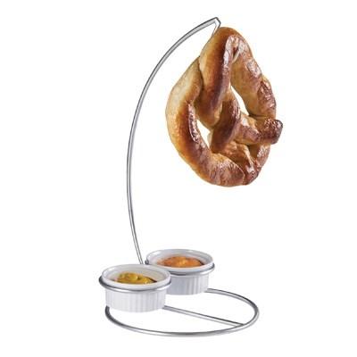 Cal-Mil 4201 6.13" Wire Single Pretzel Holder with 2 Ramekins