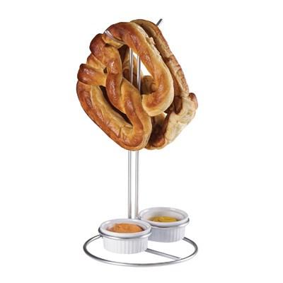 Cal-Mil 4202 6.13" Wire Double Pretzel Holder with 2 Ramekins