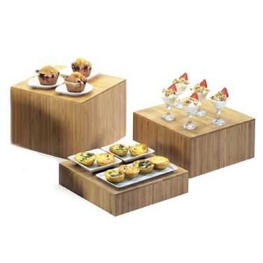 Cal-Mil 432-3-60 12" Square Bamboo Cube Riser, 3" High