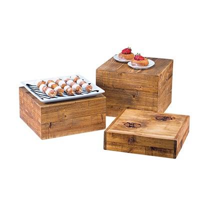 Cal-Mil 432-6-99 Madera Rustic Pine Square Riser - 6"H, Reclaimed Wood