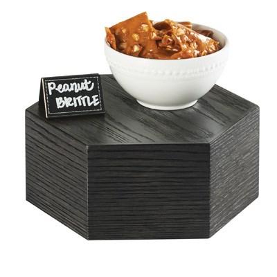 Cal-Mil 435-5-87 12" Hexagon Display Riser - 5"H, Oak Wood, Black