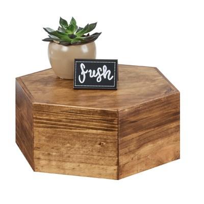 Cal-Mil 435-5-99 Madera Hexagon Oak Wood Riser - 12" X 5"