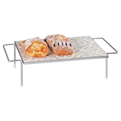 Cal-Mil 436-6-86 Rectangular Display Tray - 6"H - Melamine, White/Gray