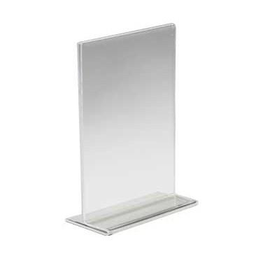 Cal-Mil 506 Tabletop Menu Card Holder - 4" X 6", Acrylic, Clear