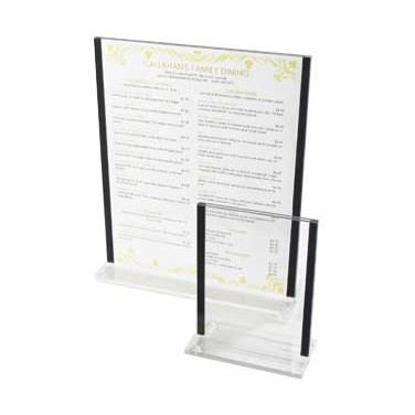 Cal-Mil 536-13 Tabletop Menu Card Holder, 8.5" X 11"H, Clear Acrylic