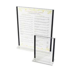 Cal-Mil 536-13 Tabletop Menu Card Holder, 8.5" X 11"H, Clear Acrylic