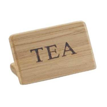 Cal-Mil 606-4 "Tea" Table Sign - 2" X 3", Bamboo