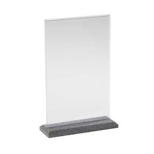 Cal-Mil 653-17 Deluxe Card Holder, Card Size: 5.5" X 8.5"H, Clear Acrylic, Black Pearl Base