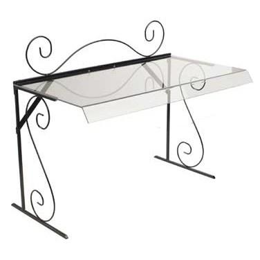 Cal-Mil 710-4 48" Portable Sneeze Guard with Acrylic Shield - Metal, Black