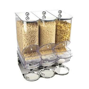 Cal-Mil 718 Freestanding Cereal Dispenser with (3) 9.8 Liter Containers, Metal