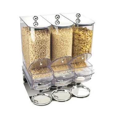 Cal-Mil 718 Freestanding Cereal Dispenser with (3) 9.8 Liter Containers, Metal