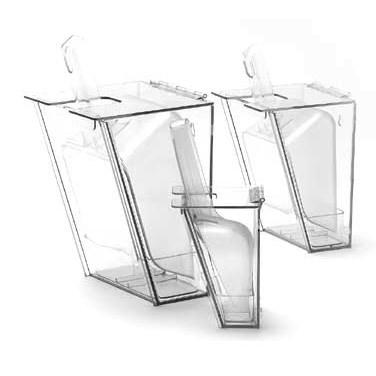 Cal-Mil 790 Wall Mount Scoop Holder with 6 Oz Scoop & Drip Tray