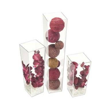 Cal-Mil 879-16 5" X 16" Square Clear Acrylic Accent Display Vase