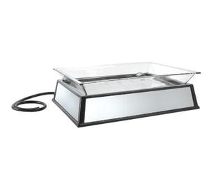 Cal-Mil IP101-220 Rectangular Ice Display Pedestal - Ice Pan, Drain, Black, 220v