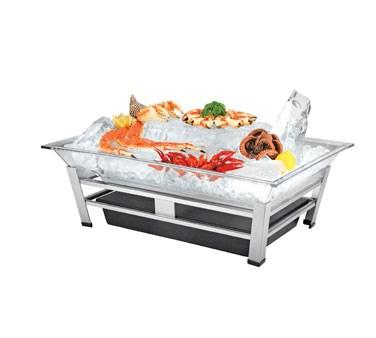 Cal-Mil IP1020-13 Ice Display Pedestal - Water Containment Unit, Ice Pan, Drain, Black