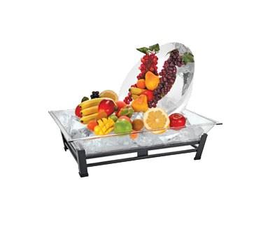 Cal-Mil IP102-13 Rectangular Ice Display Pedestal - Ice Pan, Drain, Black