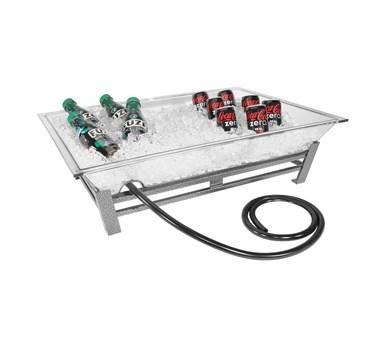 Cal-Mil IP102-39 Rectangular Ice Display Pedestal - Ice Pan, Drain, Platinum