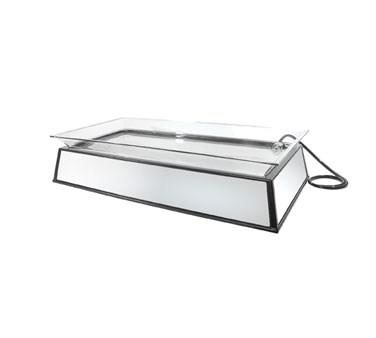 Cal-Mil IP201-220 Rectangular Ice Display Pedestal - Ice Pan, Drainage System, Black, 220v