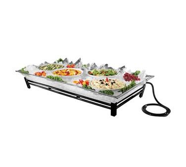 Cal-Mil IP202-39 Rectangular Ice Display Pedestal - Ice Pan, Drain, Silver