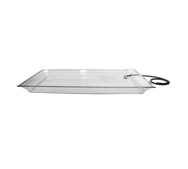 Cal-Mil IP252 Large Rectangular Ice Display Pan - Drain, Hose, Acrylic, Clear