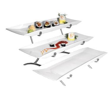 Cal-Mil PP1033-39 3 Step Rectangular Platter Display - 23"L, Porcelain, Platinum