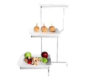 Cal-Mil PP2301-39 3 Tier Square Offset Plate Display - Porcelain, Platinum