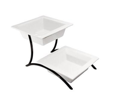 Cal-Mil PP302-13 2 Tier Square Bowl Display - Porcelain, Black