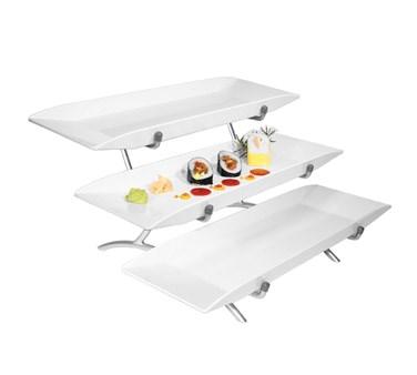 Cal-Mil SR1033-39 3 Tier Rectangular Sierra Tier Display Set - Melamine, Platinum