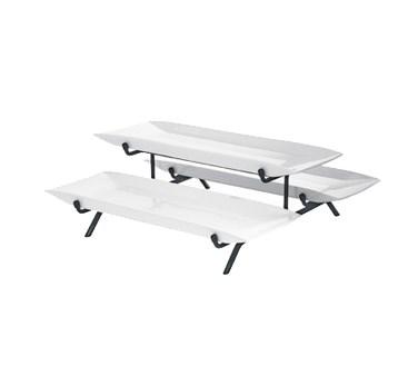 Cal-Mil SR1520-13 2 Tier Rectangular Platter Display - Melamine, Black