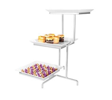 Cal-Mil SR2301-39 3 Tier Sierra Strata Tower Display - 16x22x26", Melamine, Platinum