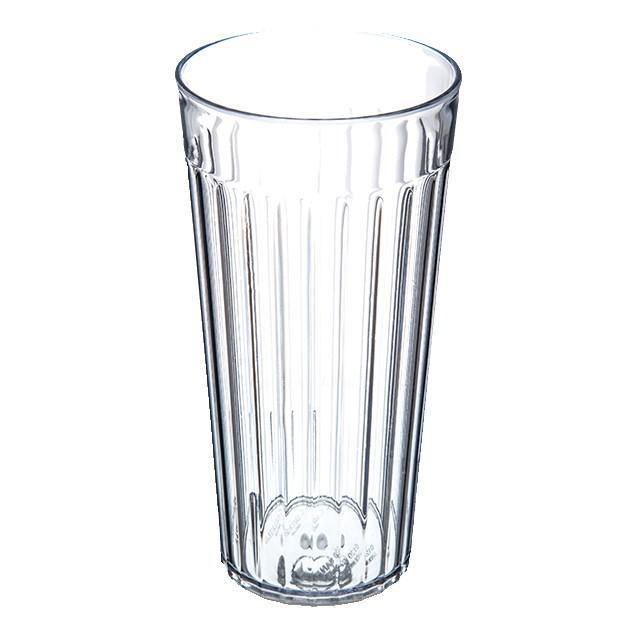 Carlisle 012007 Stackable Bistro Tumbler, 20 Oz, Fluted, Clear