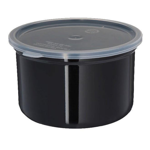 Carlisle 034303 1.5 Qt. Poly-Tuf Round Crock with Lid, Black