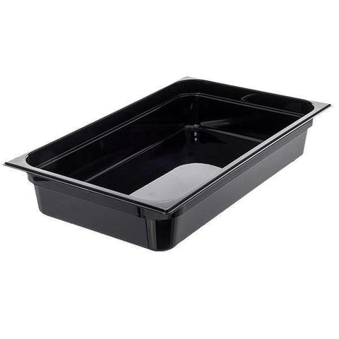 Carlisle 10201B03 Storplus Full Size Black Food Pan - 4" Deep, Polycarbonate