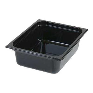 Carlisle 10221B03 Storplus 1/2 Size Black Food Pan - 4" Deep, Polycarbonate