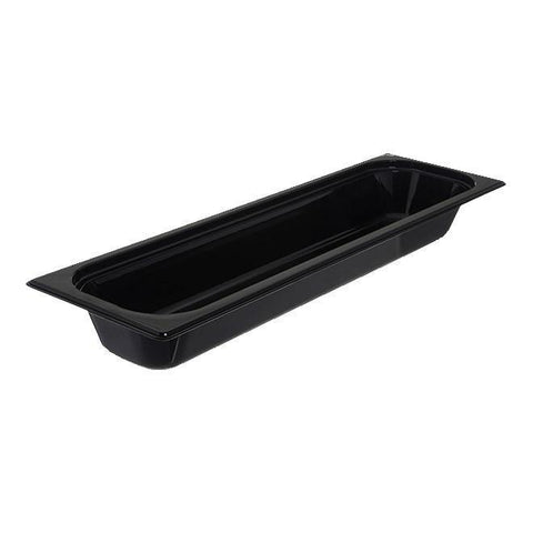 Carlisle 10240B03 Storplus 1/2 Size Long Black Food Pan - 2" Deep, Polycarbonate