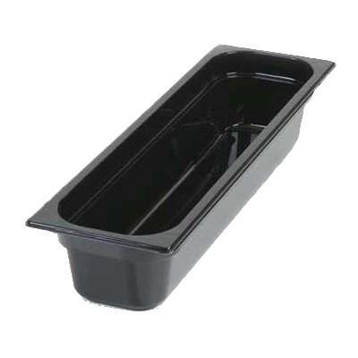 Carlisle 10241B03 Storplus 1/2 Size Long Black Food Pan - 4" Deep, Polycarbonate