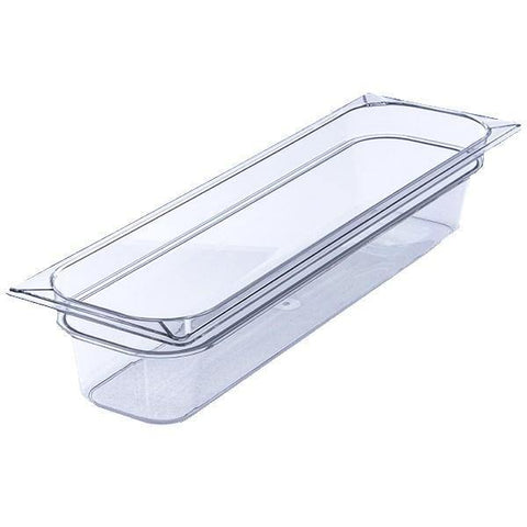 Carlisle 10241B07 Storplus 1/2 Size Long Clear Food Pan - 4" Deep, Polycarbonate