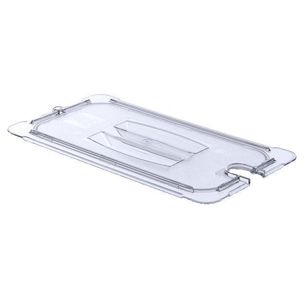 Carlisle 10271U07 Storplus 1/3 Size Clear Universal Handled Lid with Spoon Notch