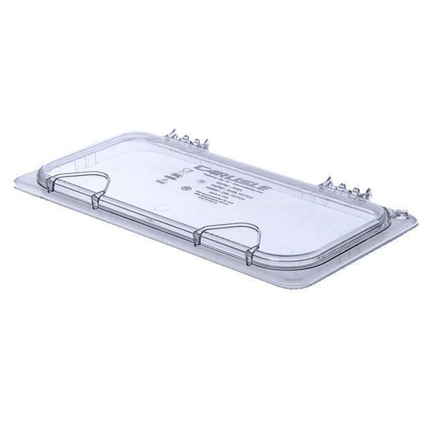 Carlisle 10278Z07 Storplus EZ Access 1/3 Size Clear Polycarbonate Hinged Lid with Two Handles