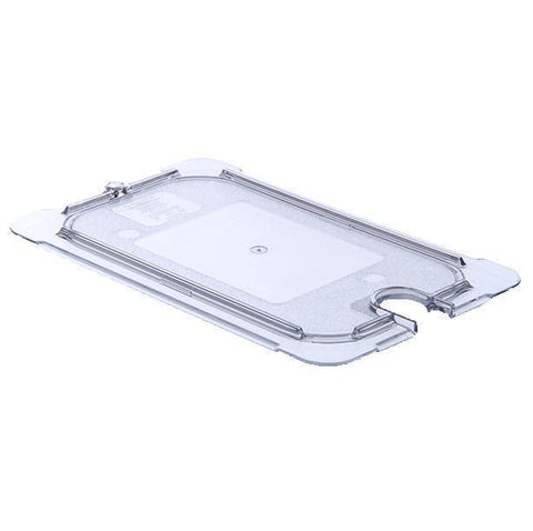 Carlisle 10297U07 Storplus 1/4 Size Clear Universal Flat Lid with Spoon Notch