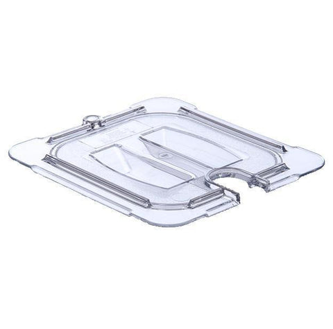 Carlisle 10311U07 Storplus 1/6 Size Clear Universal Handled Lid with Spoon Notch