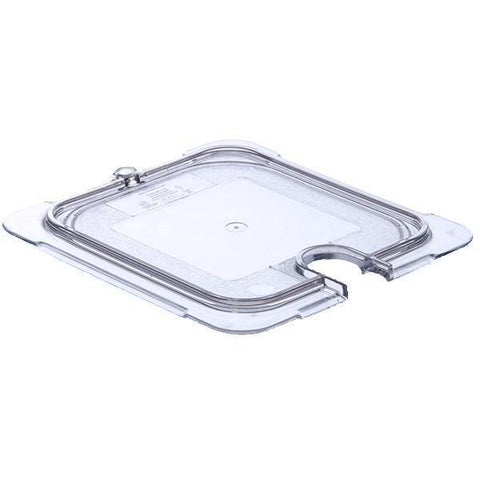 Carlisle 10317U07 Storplus 1/6 Size Clear Universal Flat Lid with Spoon Notch