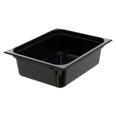 Carlisle 10421B03 Storplus 1/2 Size Black High Heat Food Pan - 4" Deep