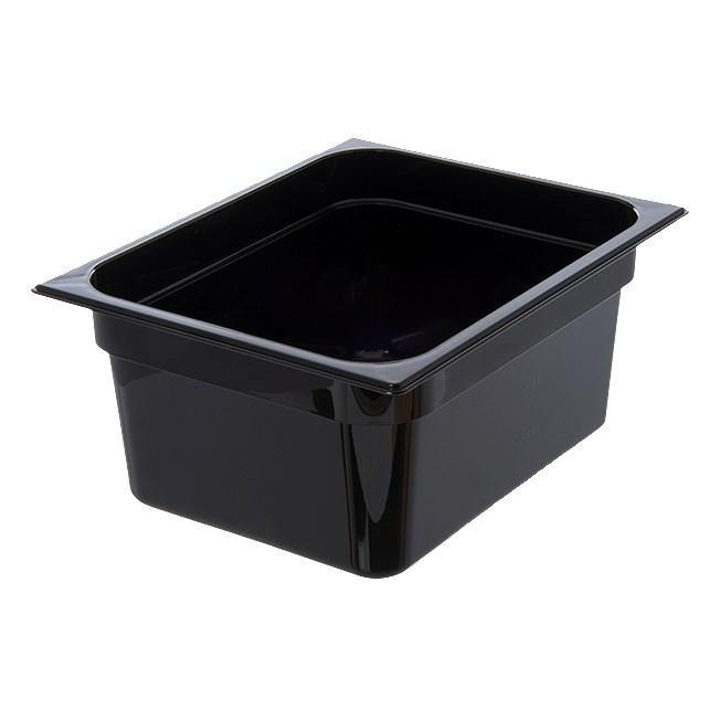 Carlisle 10422B03 Storplus 1/2 Size Black High Heat Food Pan - 6" Deep