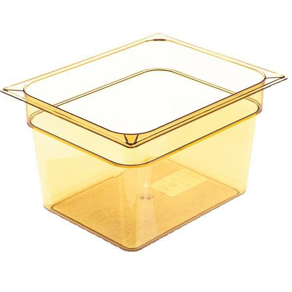 Carlisle 10423B13 Storplus 1/2 Size Amber High Heat Food Pan - 8" Deep