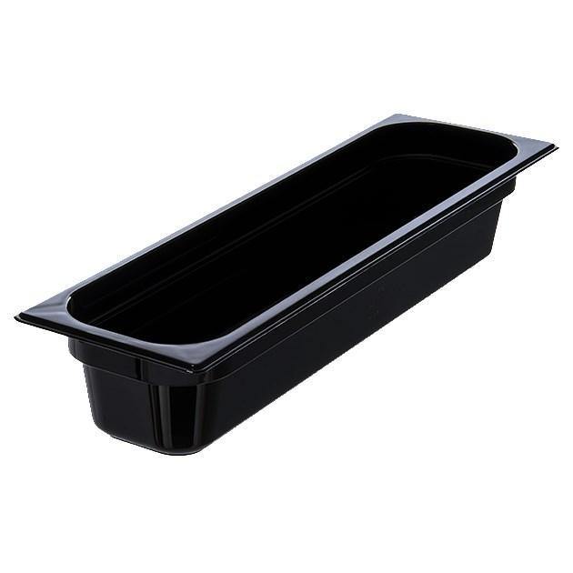 Carlisle 10441B03 Storplus 1/2 Size Long Black High Heat Food Pan - 4" Deep