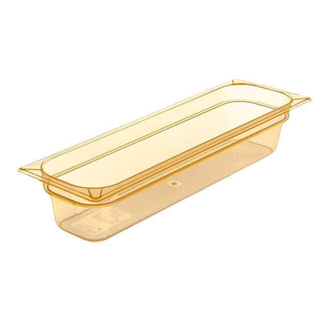 Carlisle 10441B13 Storplus 1/2 Size Long Amber High Heat Food Pan - 4" Deep